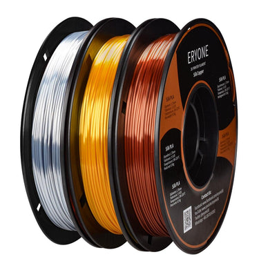 ERYONE Triple Pack 3x0.5kg PLA Silk Filament 1.75mm 3D Printer Filament Gold Silver Copper Rainbow 3x500g from NSE Imports #1.